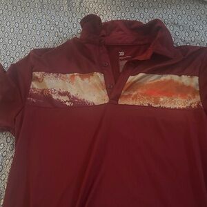 All in Motion Burgundy Polo with Artistic Pattern